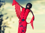 Lady in Red and Black