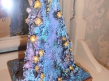 Polystyrene balls painted gold metallic.